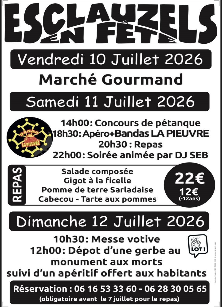 Fête Votive d’Esclauzels Place principale Esclauzels