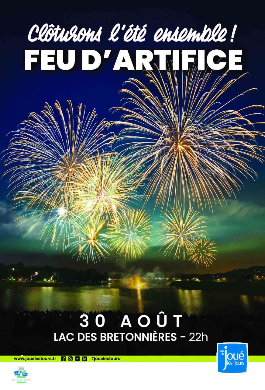Feu d&rsquo;artifice au Lac des Bretonnières  Joué-lès-Tours