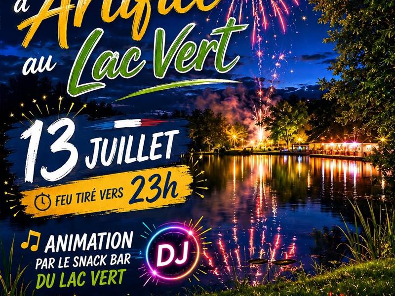 Feu d&rsquo;artifice Base de loisirs du Lac Vert Plage Doulcon