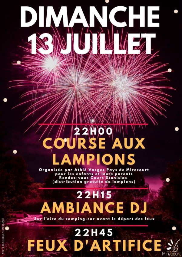 Feu d’artifice fête nationale Mirecourt