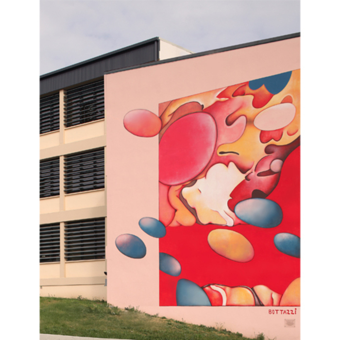 Fresque murale signée Guillaume Bottazzi, Angle de la Route de Romagnat et de la Rue de la Résistance, Beaumont