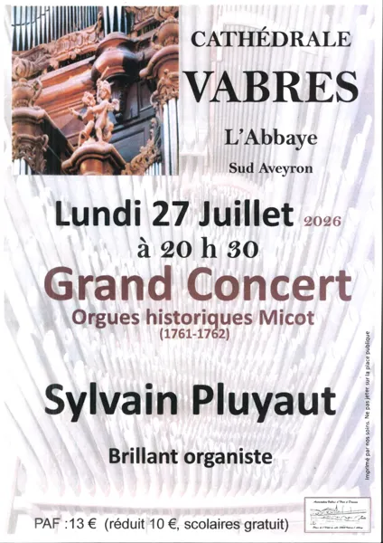 Grand Concert Orgues historiques de Micot Vabres-l’Abbaye