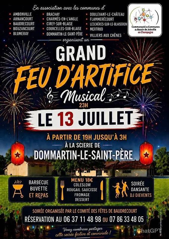 Grand feu d’artifice musical Dommartin-le-Saint-Père