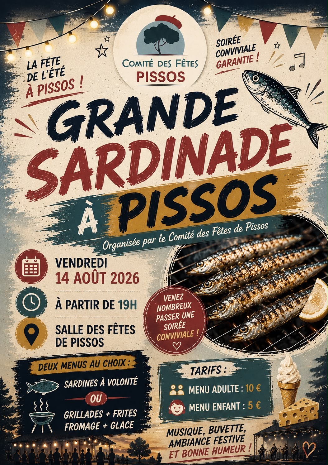 Grande Sardinade à Pissos COUR DE LA MAIRIE Pissos