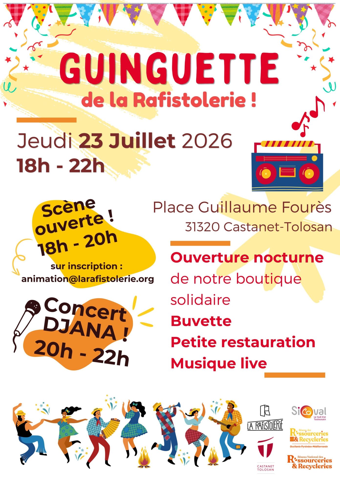 GUINGUETTE DE LA RAFISTOLERIE Place Guillaume Fourès Castanet-Tolosan