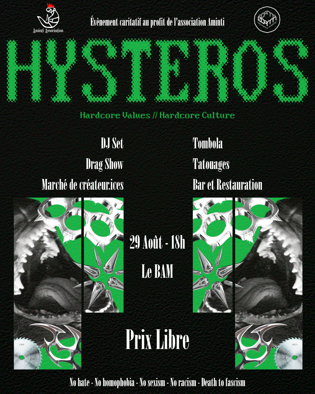 Hysteros – Soirée caritative Le Bâtiment à Modeler (BAM) Rennes — Le Bâtiment à Modeler (BAM) — Rennes — 29 août 2026