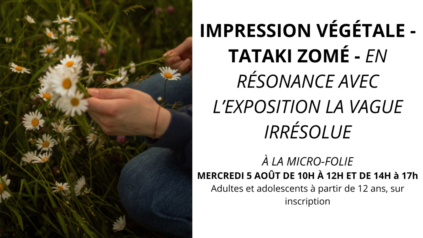 Impression végétale TATAKI ZOMÉ EN RÉSONANCE AVEC L’EXPOSITION LA VAGUE IRRÉSOLUE Micro-Folie de Falaise Falaise