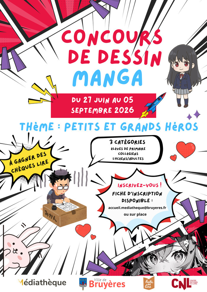 Inauguration de l’exposition du concours de dessin MANGA, Médiathèque de Bruyères, Bruyères