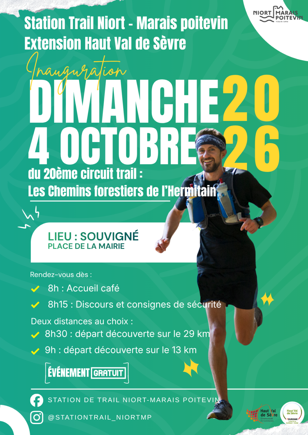 Inauguration du 20ème circuit Trail Les Chemins forestiers de l’Hermitain Souvigné