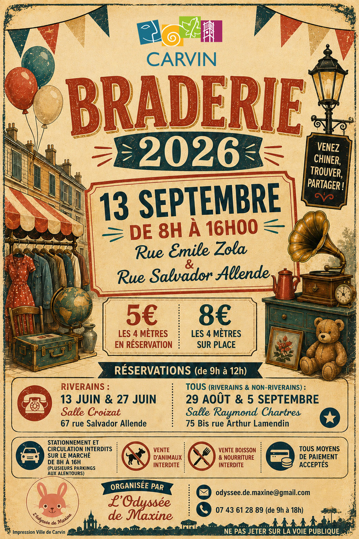 Inscription à la braderie de septembre, salle Arthur Lamendin, Carvin