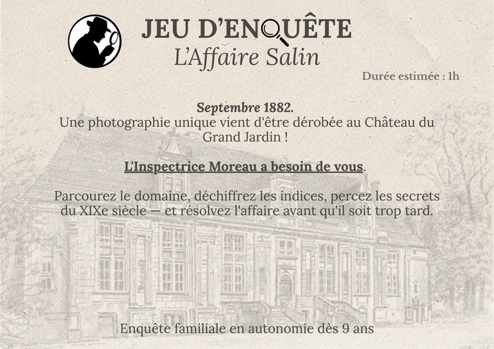 Jeu d'enquête Château du Grand Jardin Joinville