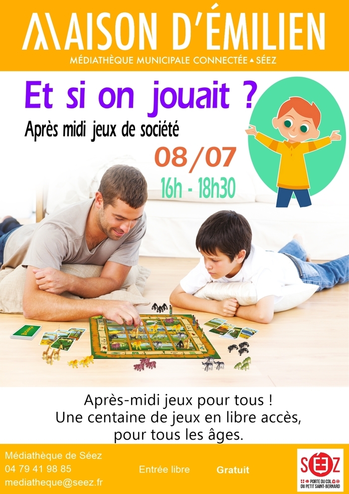 jeux de société, Maison d’Emilien – Médiathèque de Séez, Séez