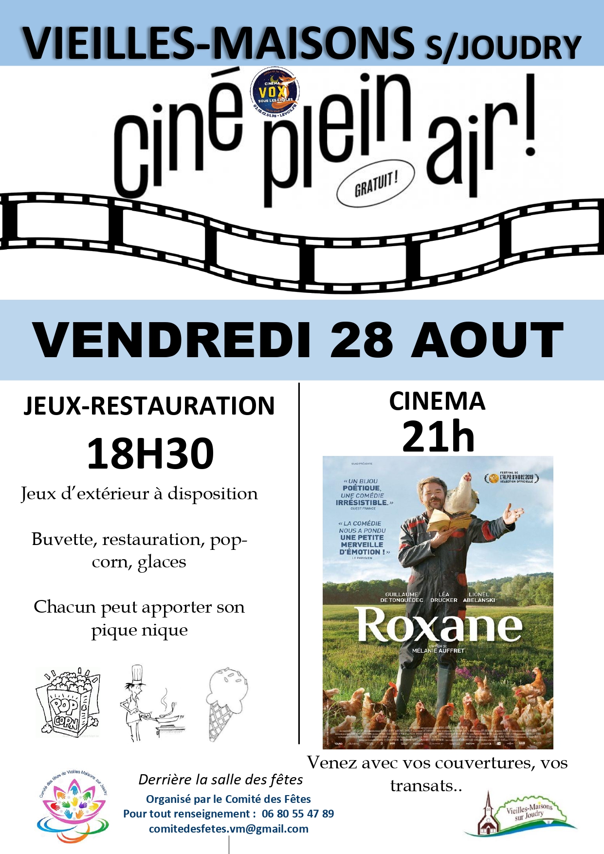 Jeux et cinéma en plein air  Vieilles-Maisons-sur-Joudry 2026-08-28