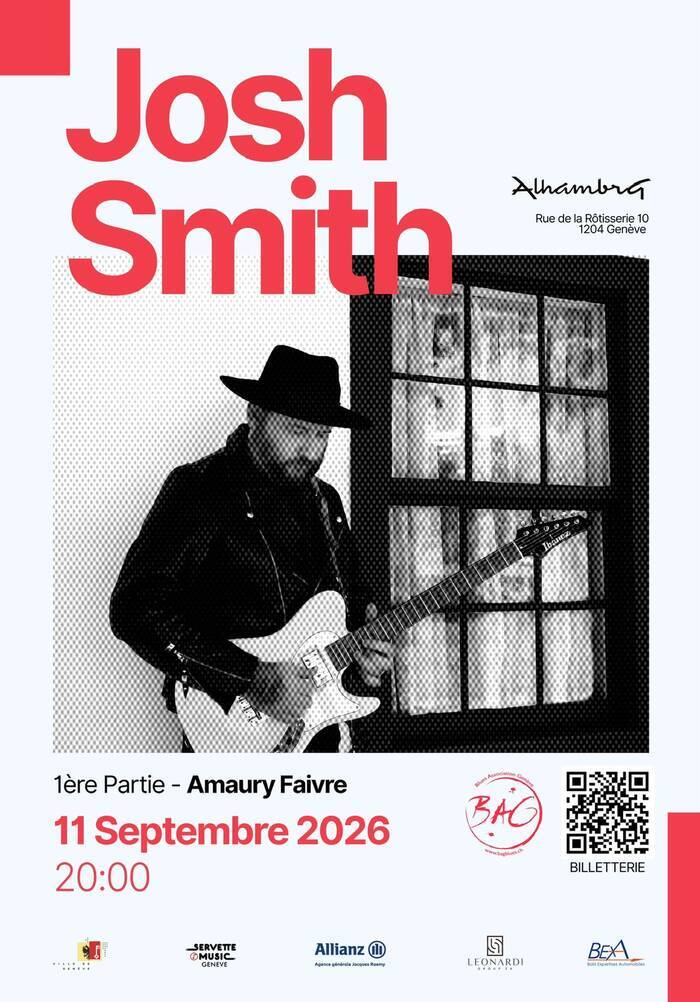 Josh Smith à l&rsquo;Alhambra, Amaury Faivre en 1ere partie, concert du BAG, Alhambra, Genève
