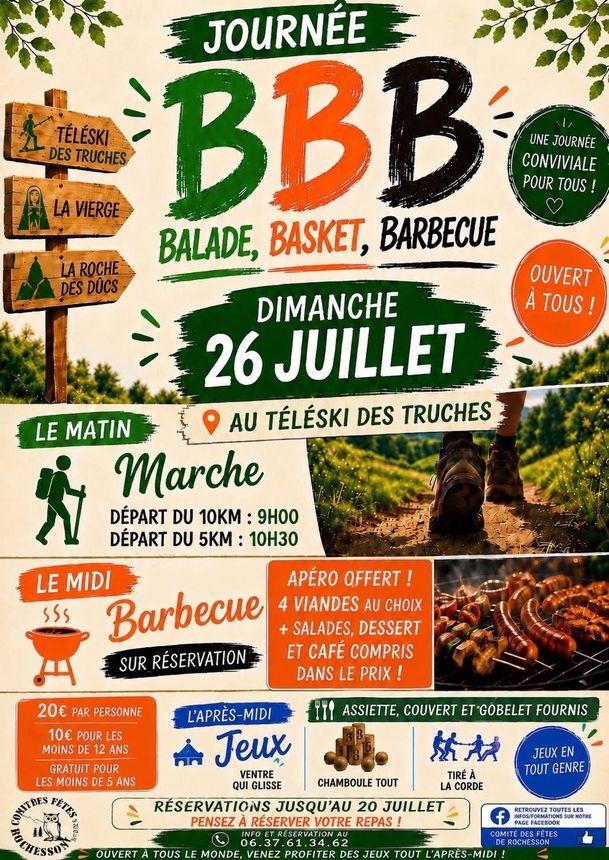 Journée balade basket barbecue Téléski des truches Rochesson