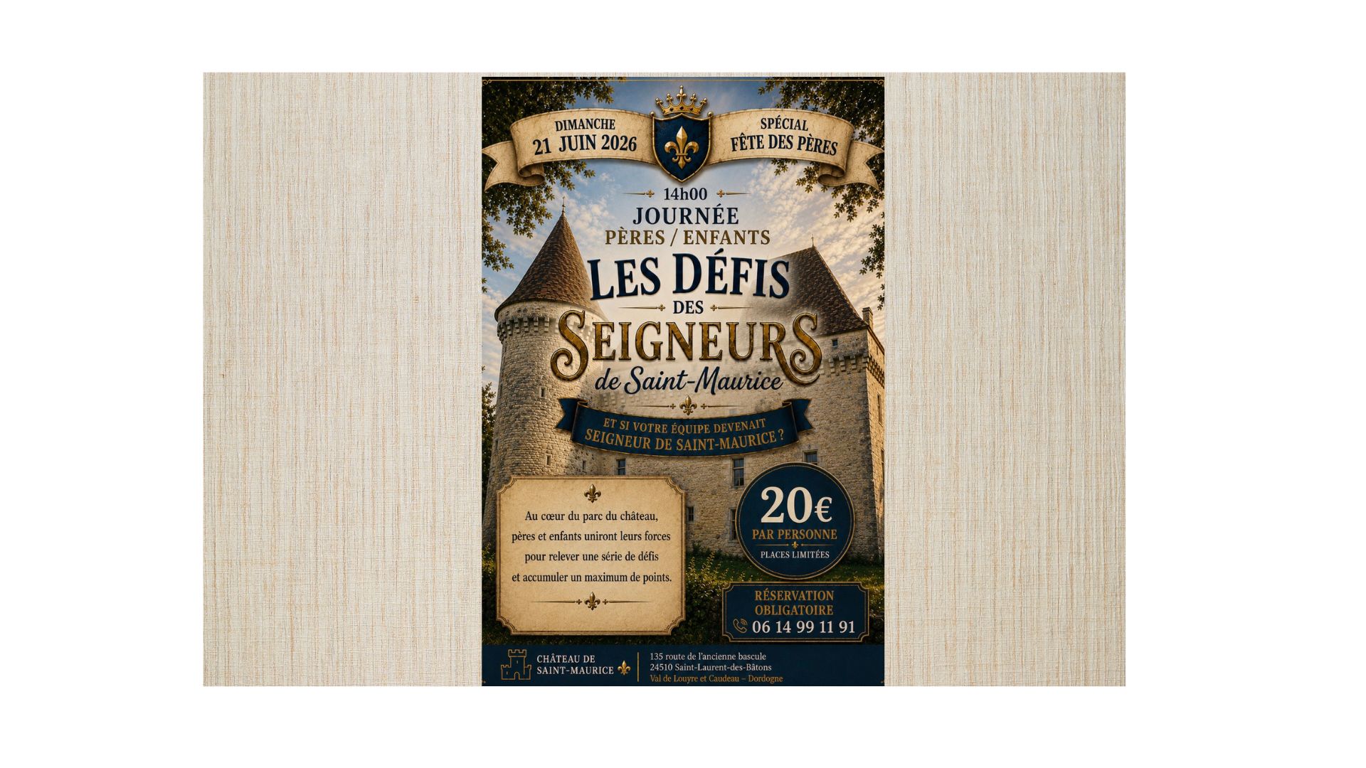 Journée découverte du château dans le parc et défis des seigneurs 135 Route de l'Ancienne Bascule Val de Louyre et Caudeau 2026-07-26