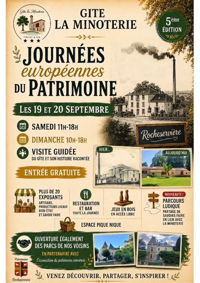 Journées européennes du patrimoine – gite La Minoterie – Rocheservière, Gite La Minoterie, Rocheservière