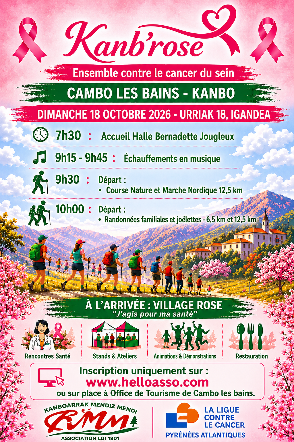 Kanb&rsquo;rose Ensemble contre le cancer du sein  Cambo-les-Bains