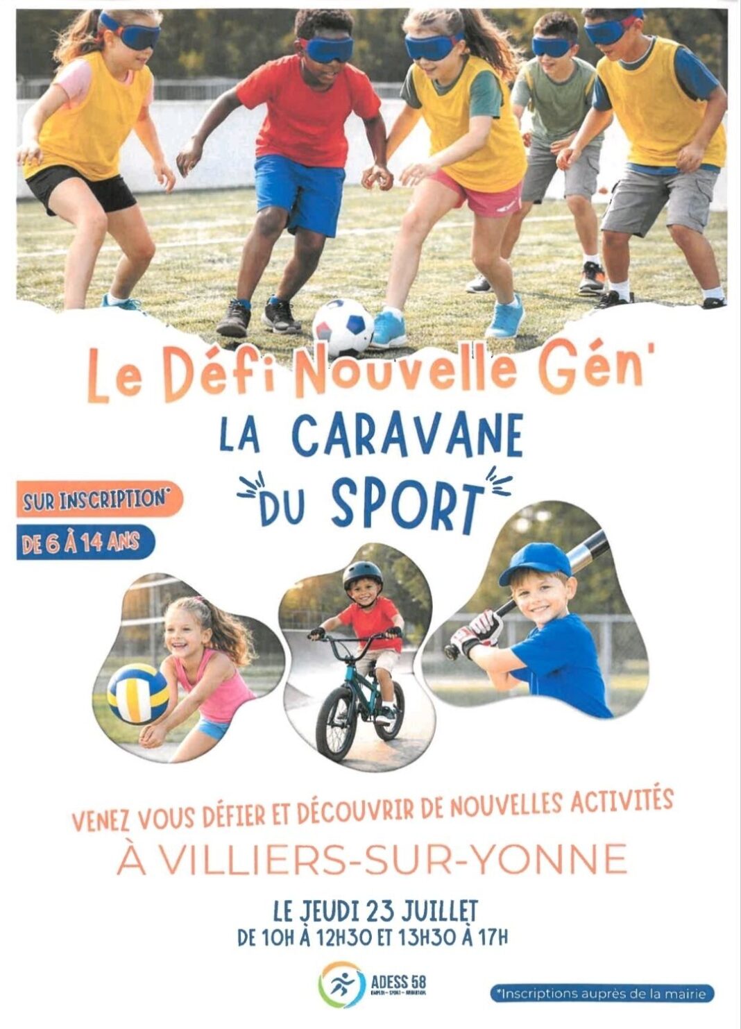 La Caravane du Sport Le défi nouvelle gén’ Jardin de la salle des fêtes Villiers-sur-Yonne