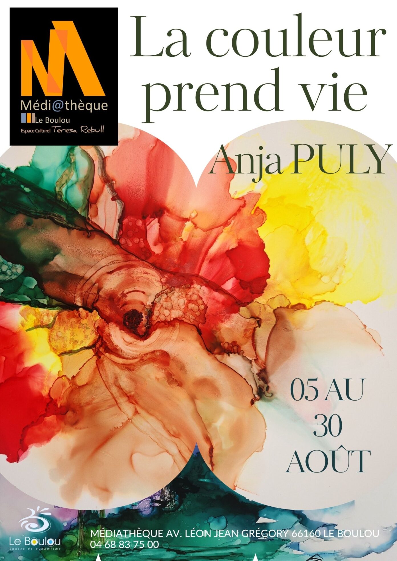 LA COULEUR PREND VIE ANJA PULY  Le Boulou