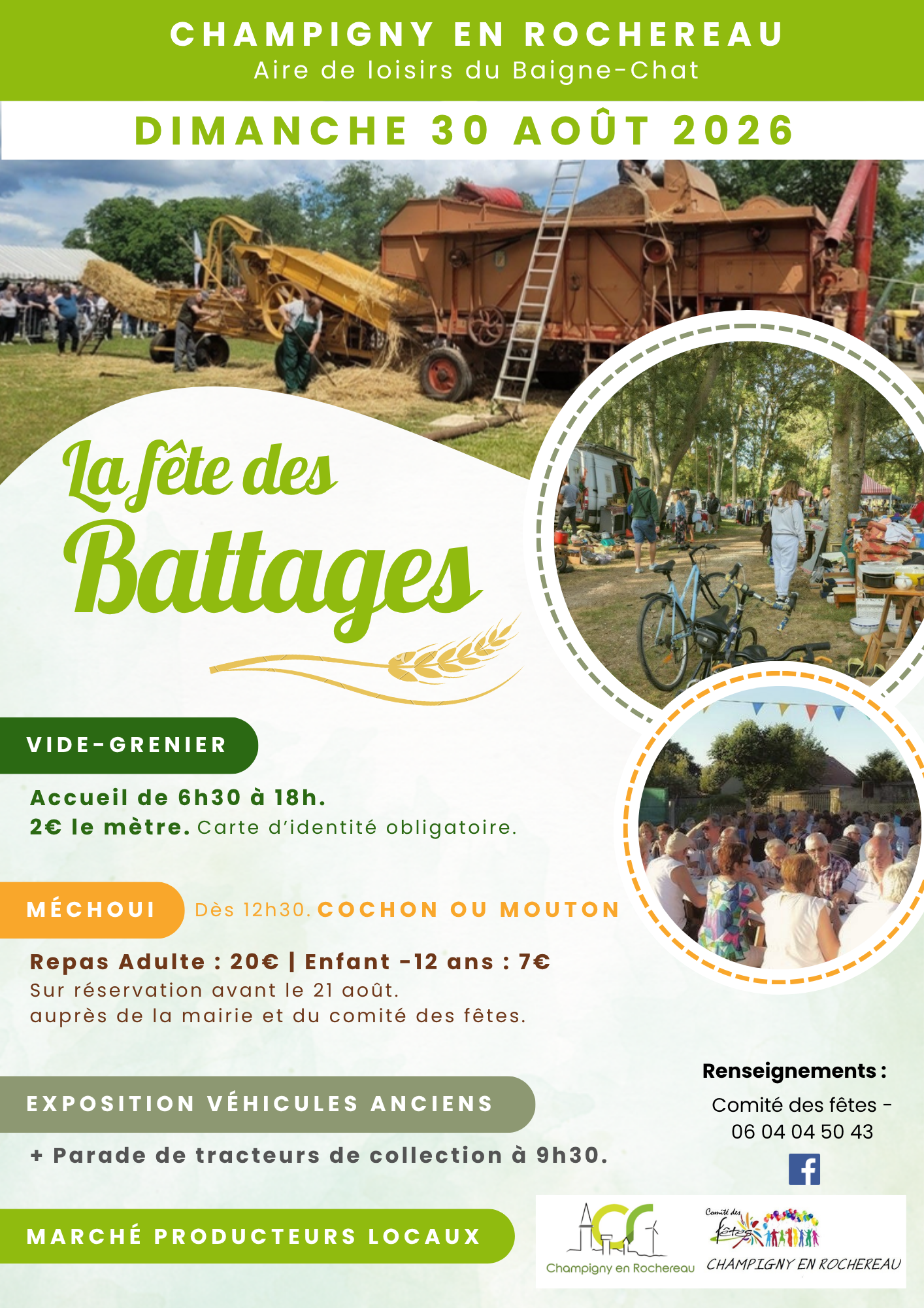 La fête des battages Rue de l'Arceau Champigny en Rochereau 2026-08-30