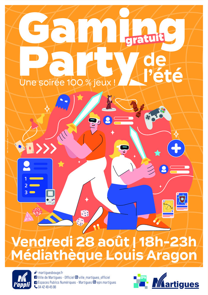 La Gaming Party de l&rsquo;été, Médiathèque Louis Aragon, Martigues