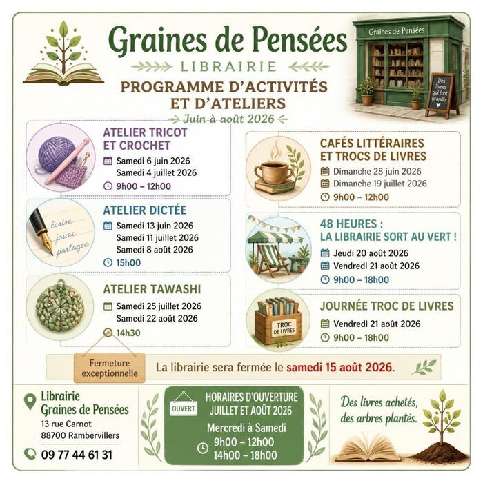 La librairie sort au vert !, Librairie Graines de pensées, Rambervillers