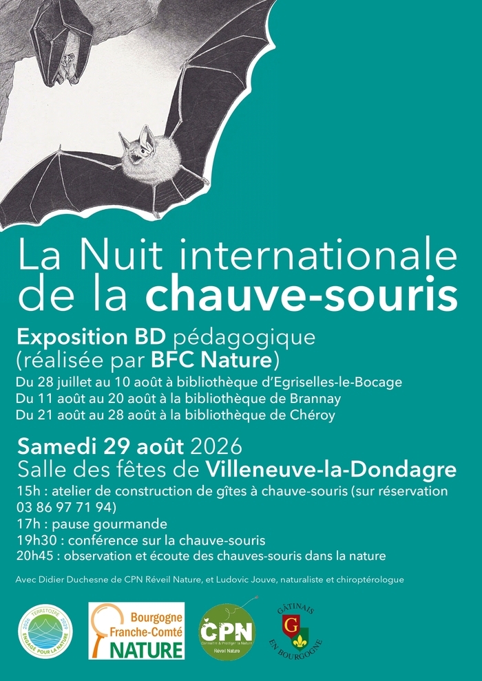 La nuit internationale de la chauve-souris 2026, Villeneuve-la-Dondagre, Villeneuve-la-Dondagre