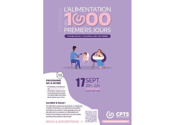 L&rsquo;alimentation des 1000 premiers jours (de la grossesse aux 2 ans de l’enfant), Le Carré des Services Publics, Saint-Herblain
