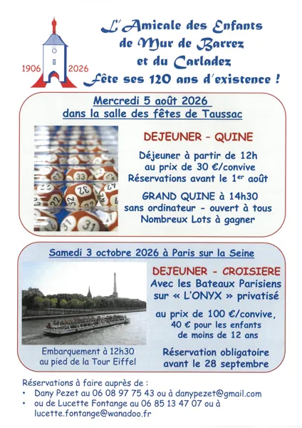 L&rsquo;amicale des Enfants de Mur-de-Barrez et du Carladez fête ses 120 ans !  Taussac
