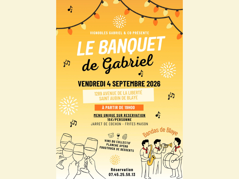 Le banquet de Gabriel Domaine du Grand Moulin Saint-Aubin-de-Blaye