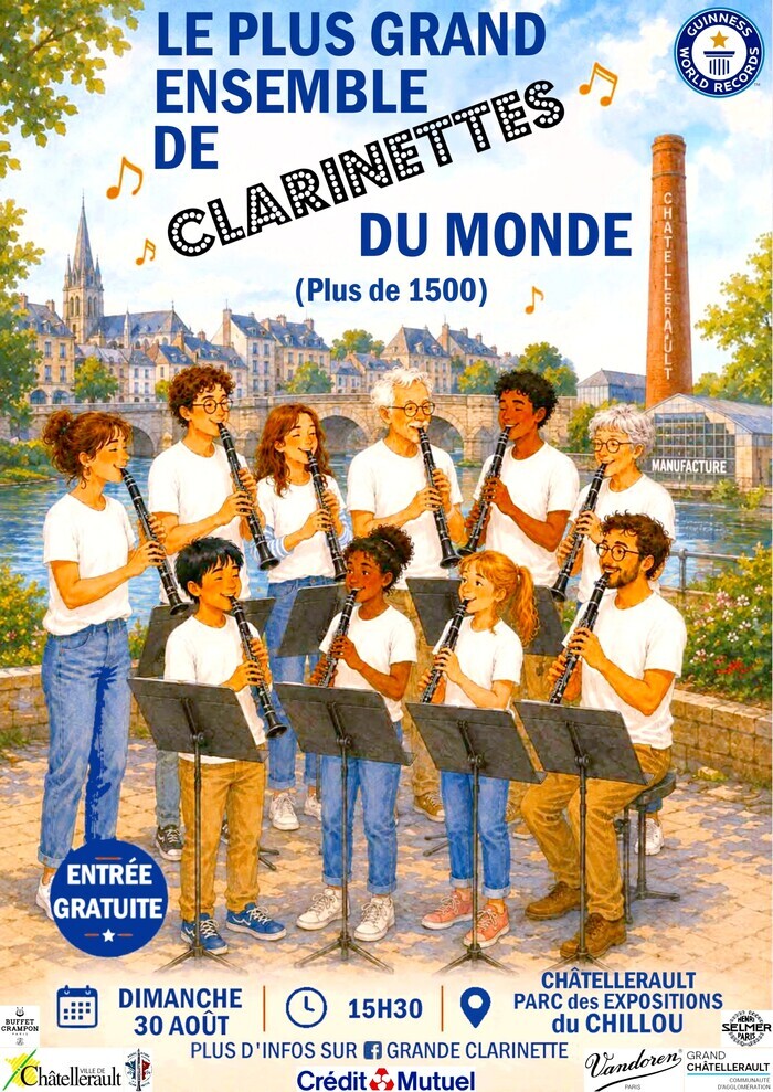 Le plus grand ensemble de clarinettes du monde Parc expo châtellerault Châtellerault 2026-08-30
