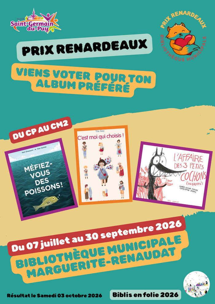 Le Prix Renardeaux Bibliothèque municipale Marguerite Renaudat Saint-Germain-du-Puy