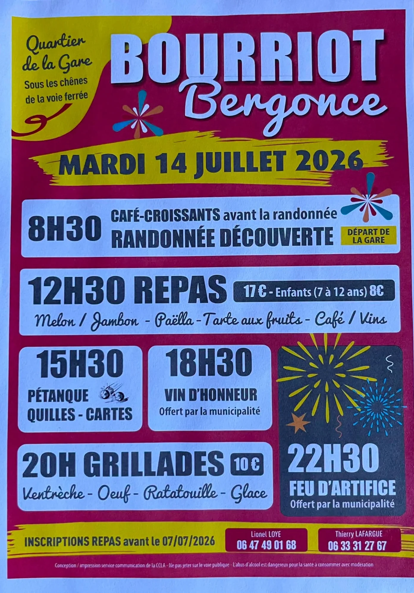 Le Quartier de la Gare fête le 14 Juillet Sous les chênes de la voie ferrée Bourriot-Bergonce