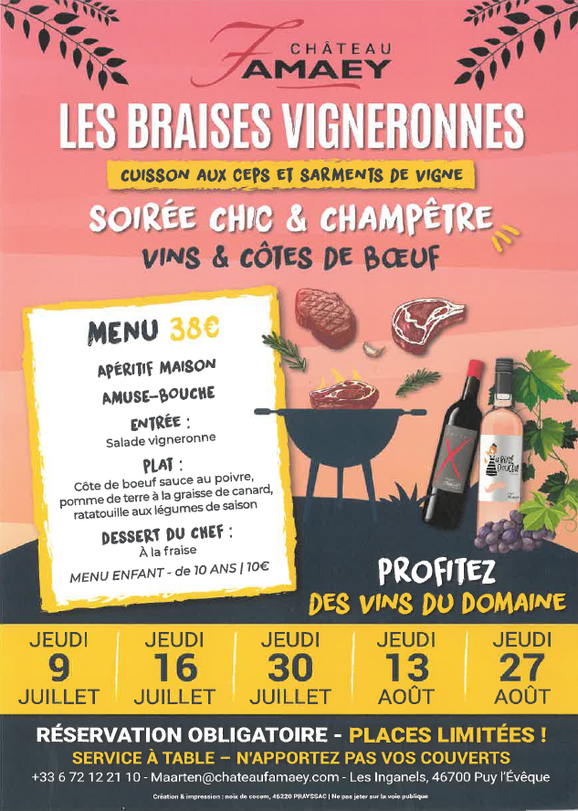 Les Braises Vigneronnes au Château Famaey  Puy-l&rsquo;Évêque