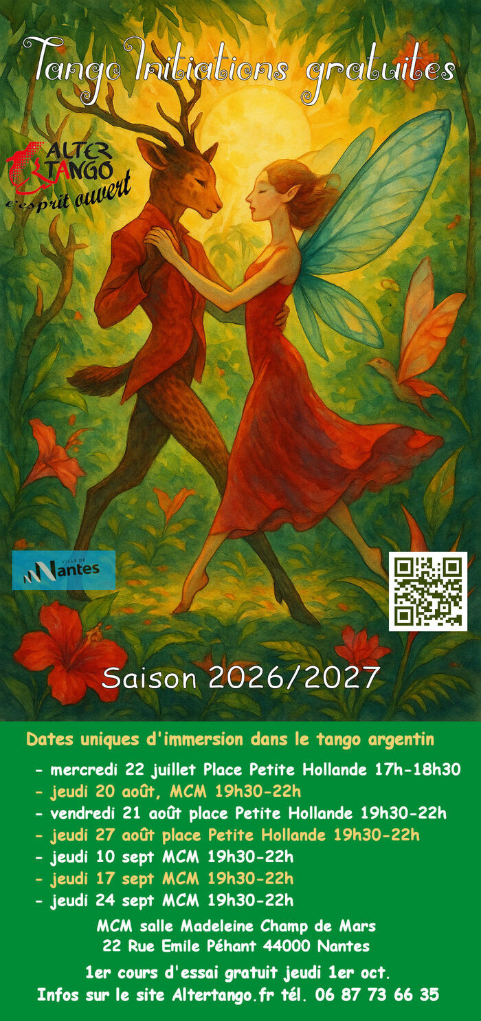 Les Initiations de tango gratuites de Madeleine Champ de Mars Maison de quartier Madeleine champ de mars Nantes