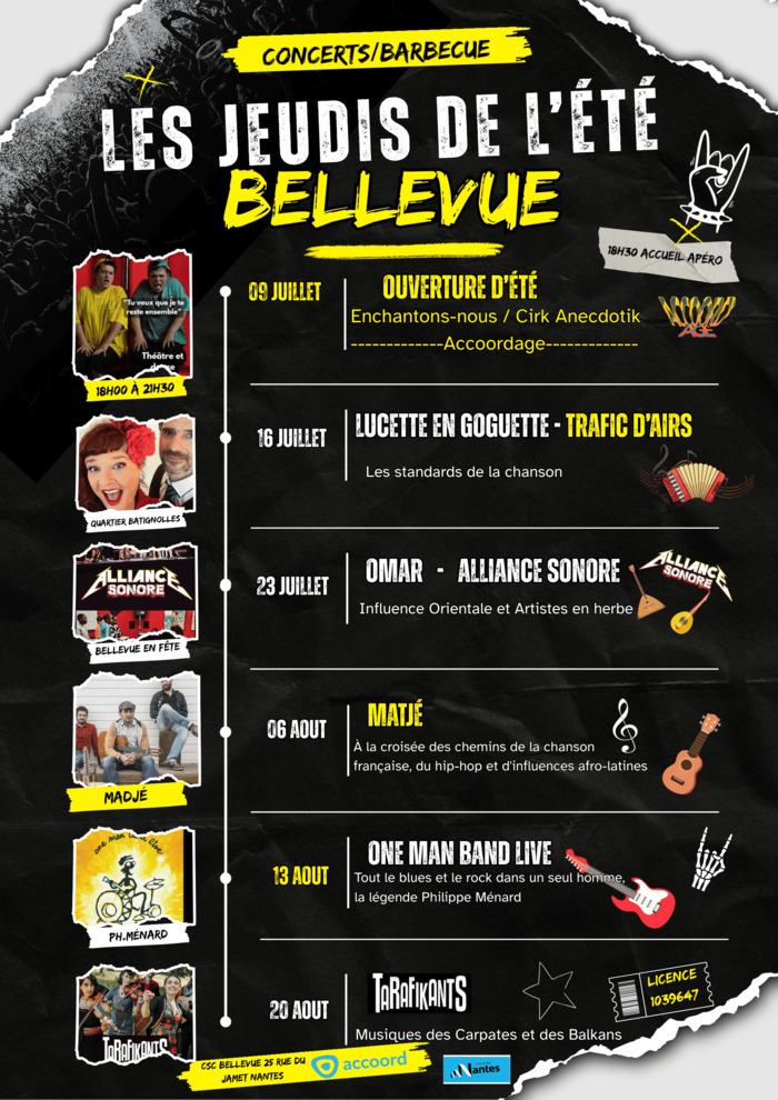 Les jeudis de l’été à Bellevue Centre socioculturel de Bellevue – Centre du Jamet Nantes