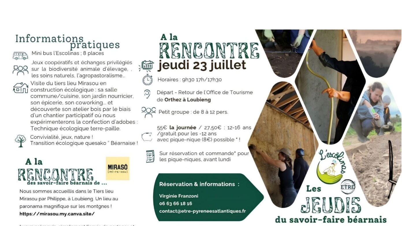 Les jeudis du savoir faire Béarnais Association Mirasou Loubieng