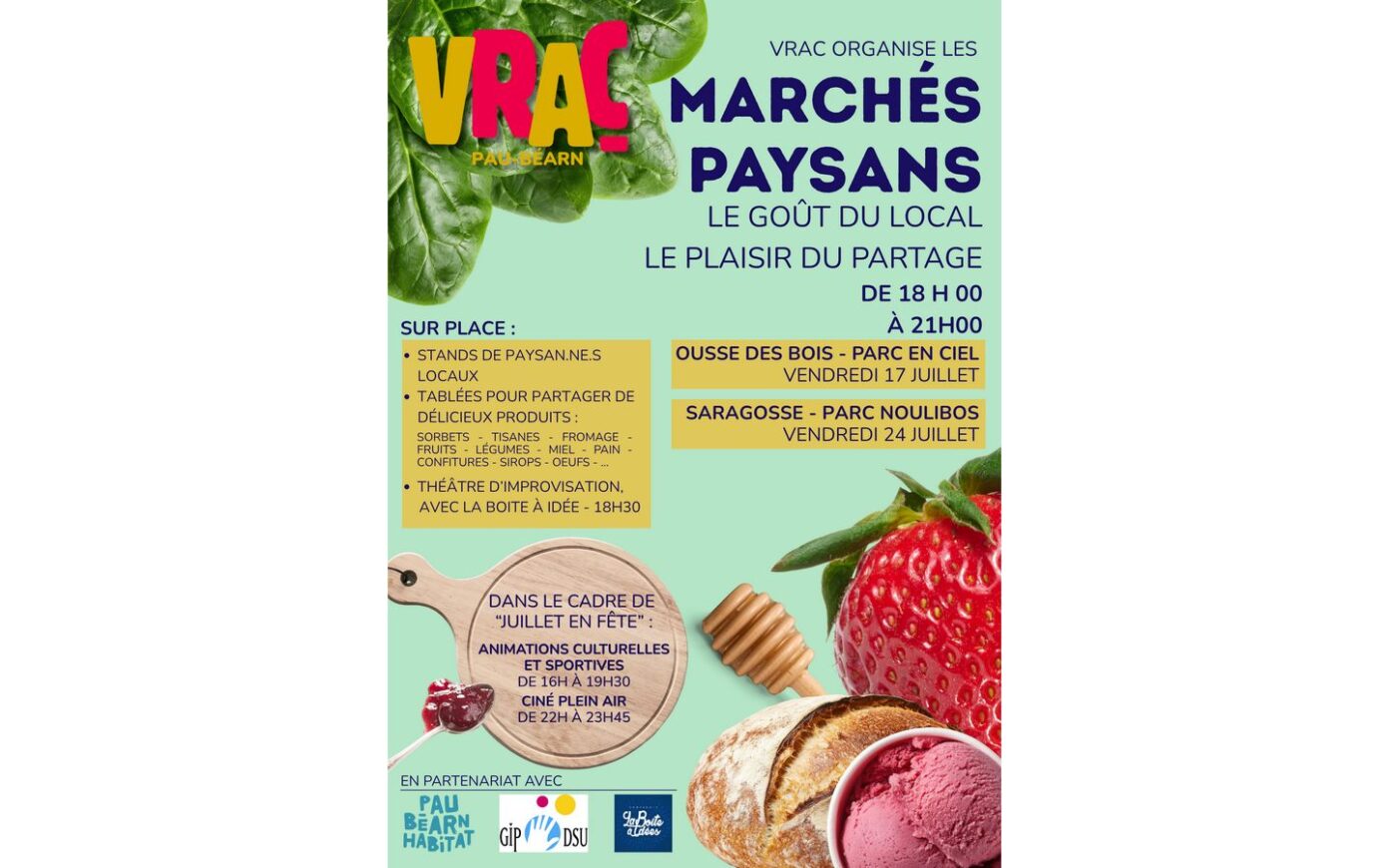 Les marchés paysans de VRAC Parc Noulibos Pau