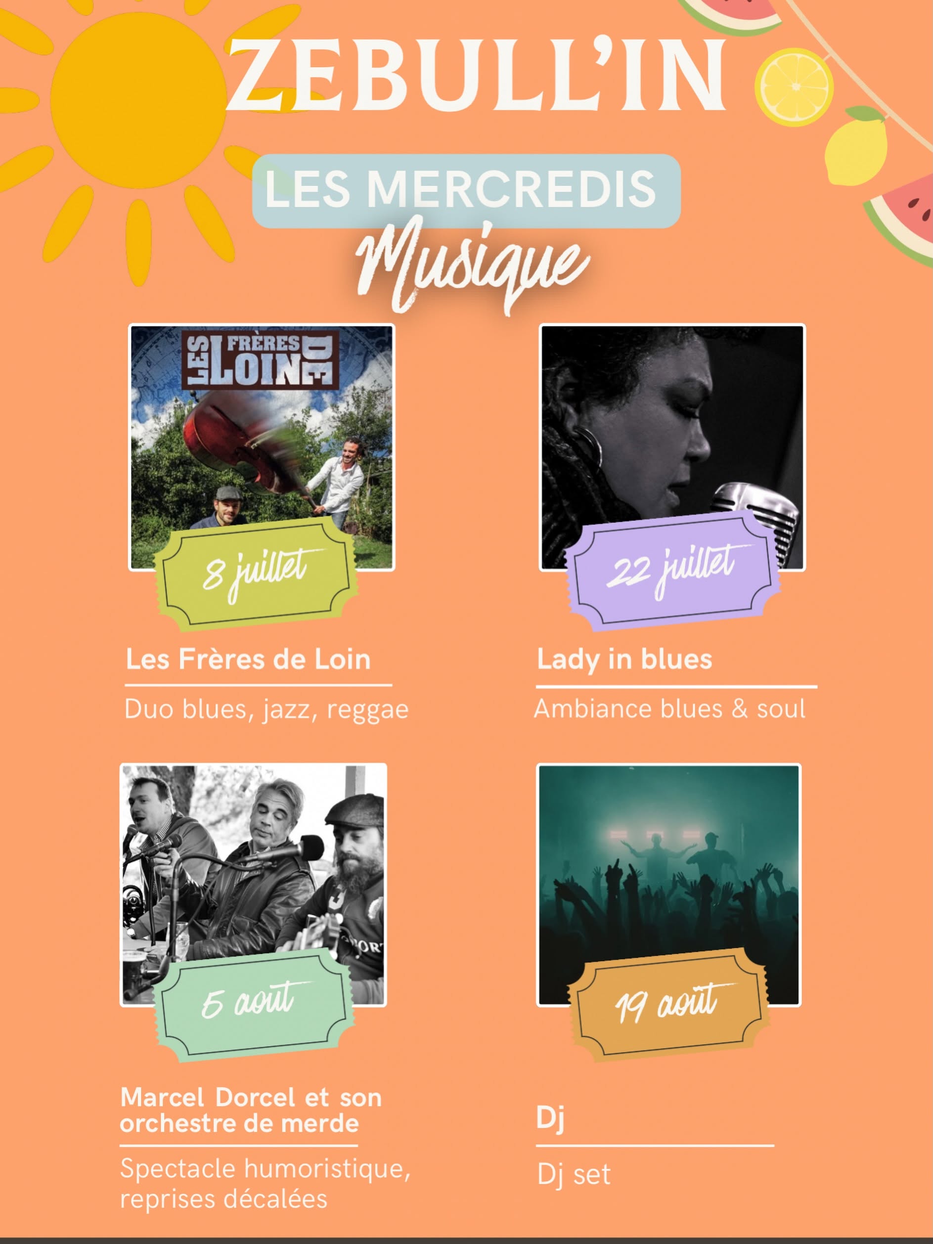 Les mercredis musique de Zebull'in 1 Boulevard de l'Horizon Penne-d'Agenais 2026-08-19