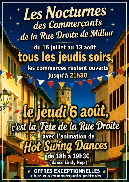 Les nocturnes des commerçants de la Rue Droite de Millau Millau