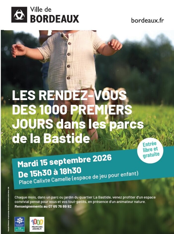 Les rendez-vous des 1000 premiers jours dans les parcs de la Bastide, Place Calixte Camelle, Bordeaux