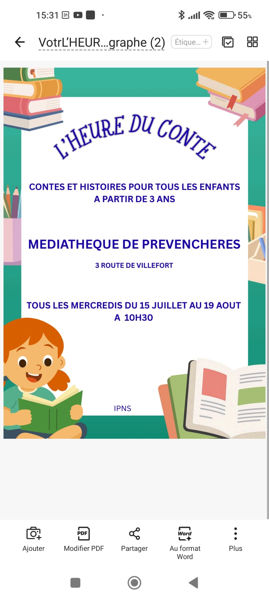 L’HEURE DU CONTE Médiathèque de Prévenchères Prévenchères