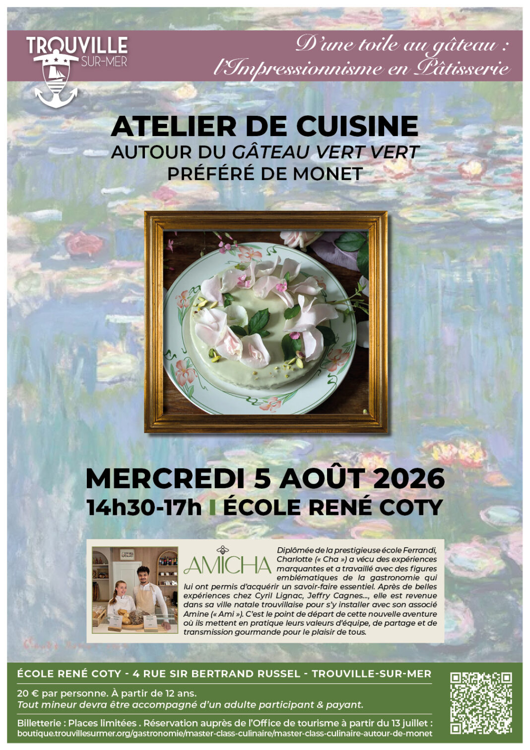 L’impressionnisme à croquer — Master Class et atelier culinaire autour du gâteau Vert-Vert de Monet École René Coty Trouville-sur-Mer