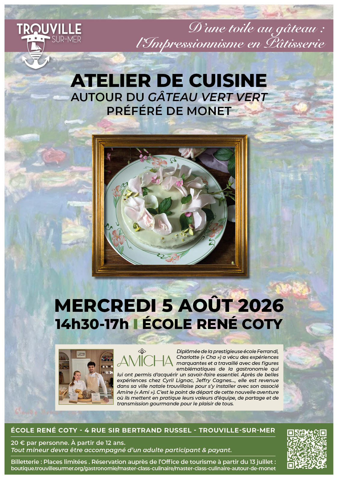 L'impressionnisme à croquer — Master Class et atelier culinaire autour du gâteau Vert-Vert de Monet 4 Rue Sir Bertrand Russell Trouville-sur-Mer 2026-08-05