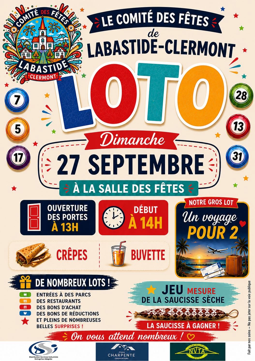 LOTO SALLE DES FÊTES Labastide-Clermont 2026-09-27