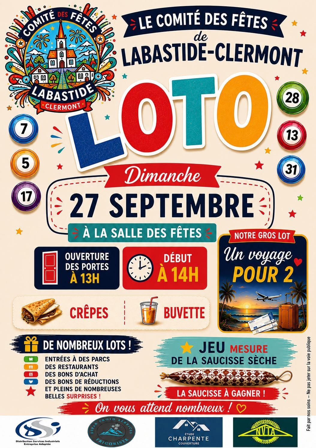 LOTO SALLE DES FÊTES Labastide-Clermont 2026-09-27