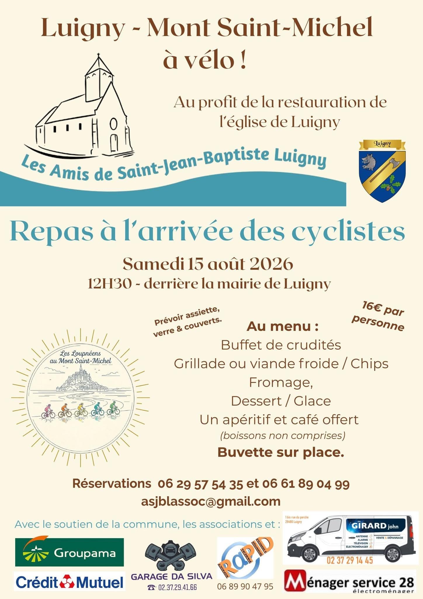 Luigny au Mont-Saint-Michel à vélo 1 Rue du Perche Luigny 2026-08-15