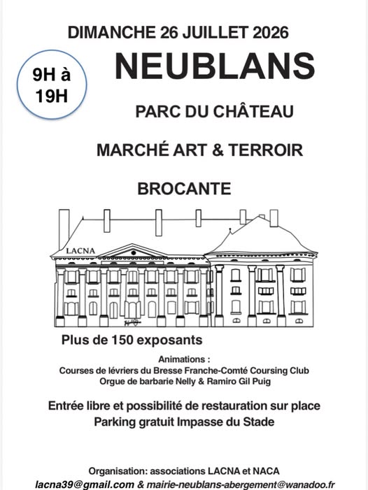 Marché Art et Terroir Brocante Neublans-Abergement