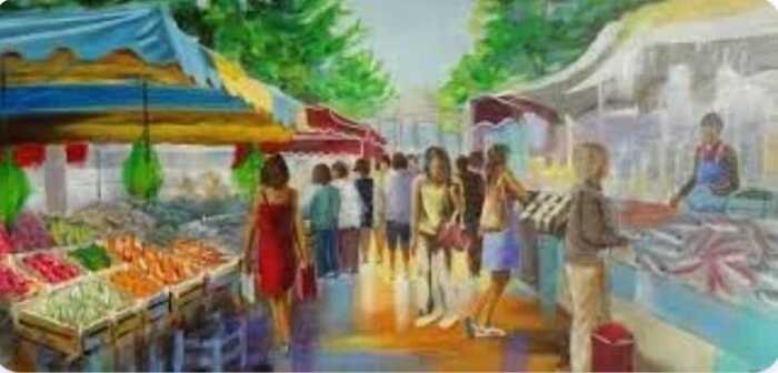 Marché artisanal et créateurs, Église Saint-Martin, Rousson